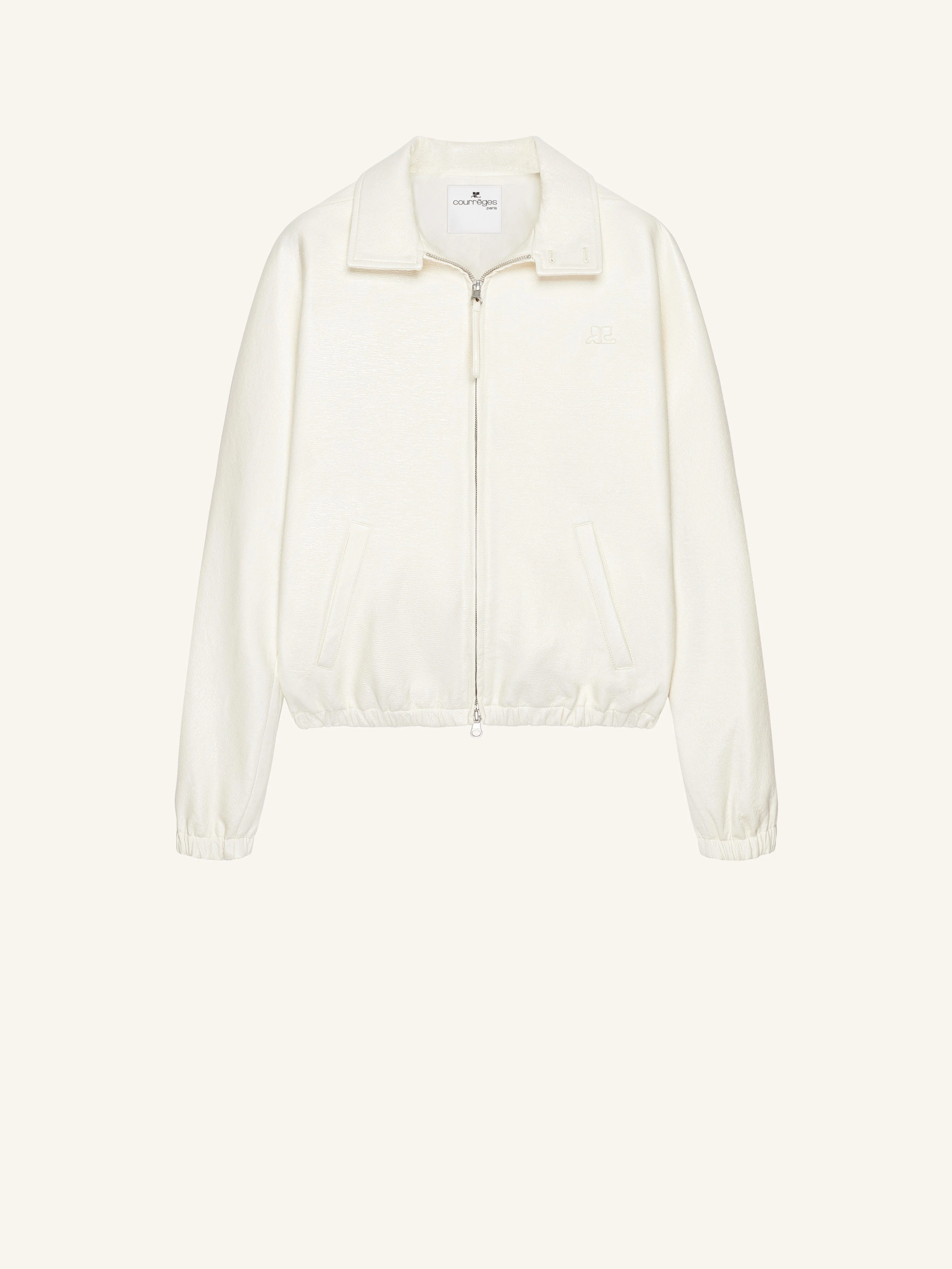 VINYL ZIPPED BOMBER JACKET - 1