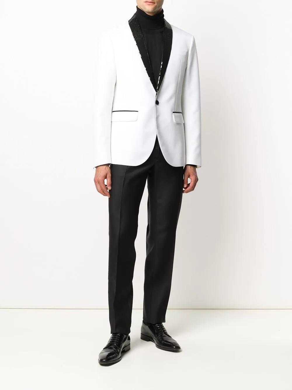 sequin-lapel tux blazer - 2