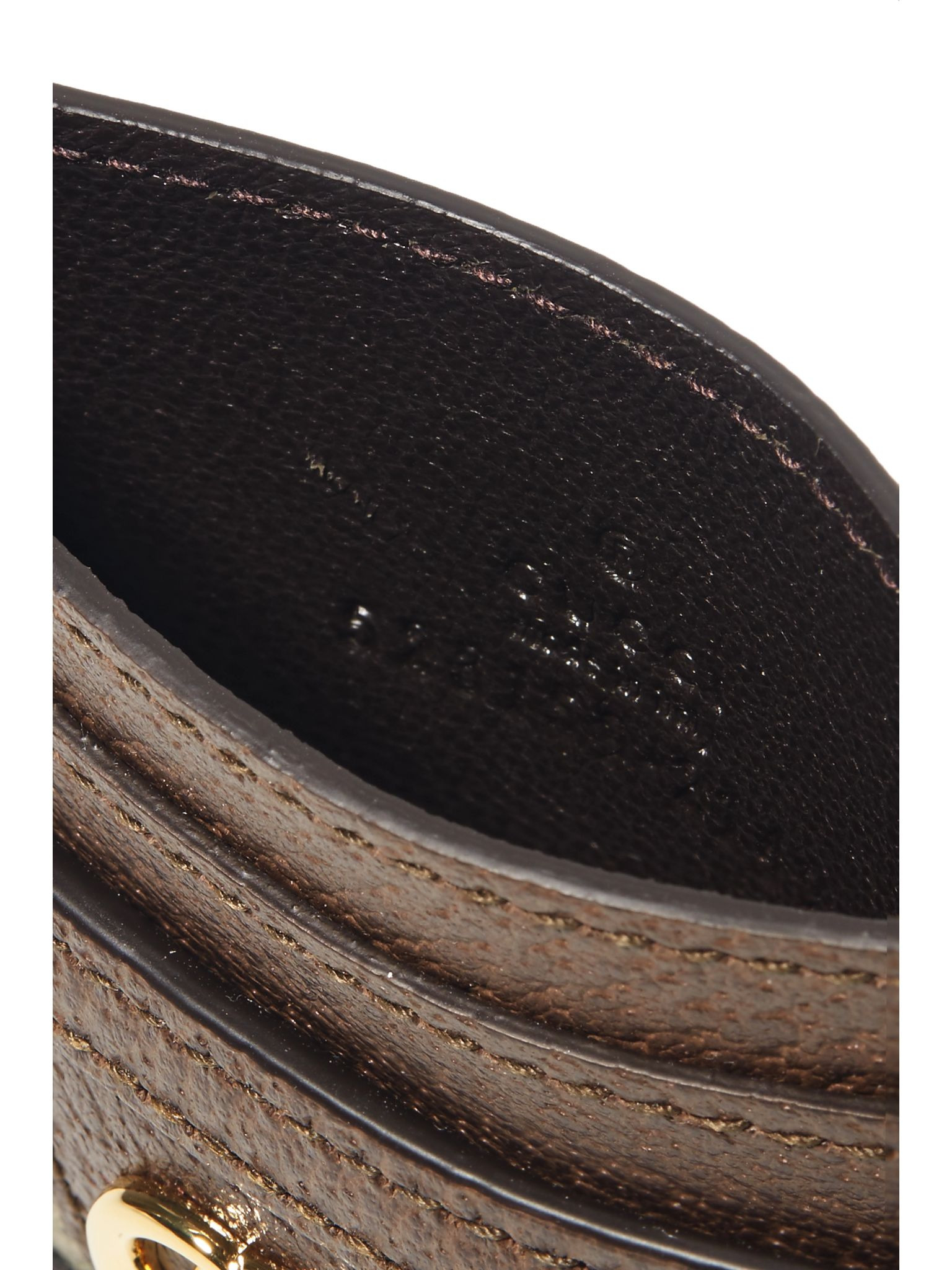 Ophidia textured leather-trimmed printed coated-canvas cardholder Brown - 2