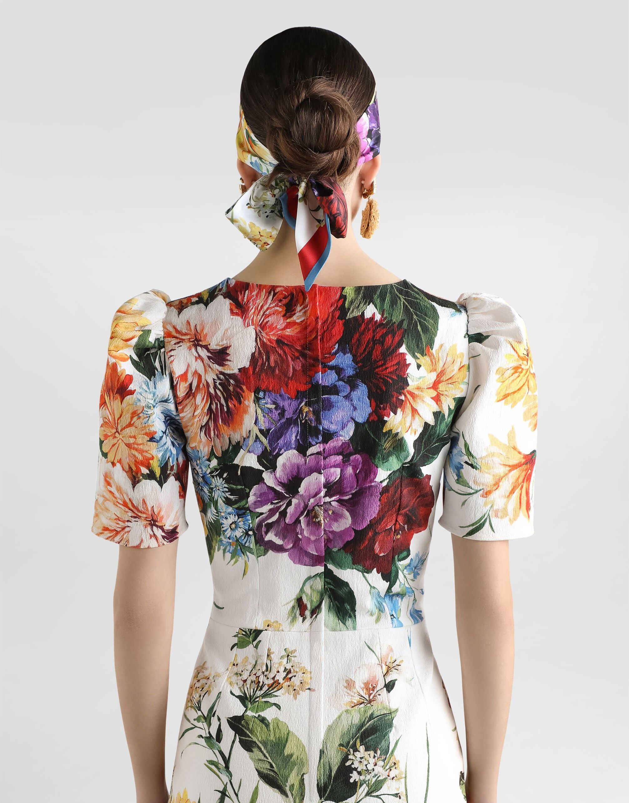 Bouquet-print dress in cretonne - 5