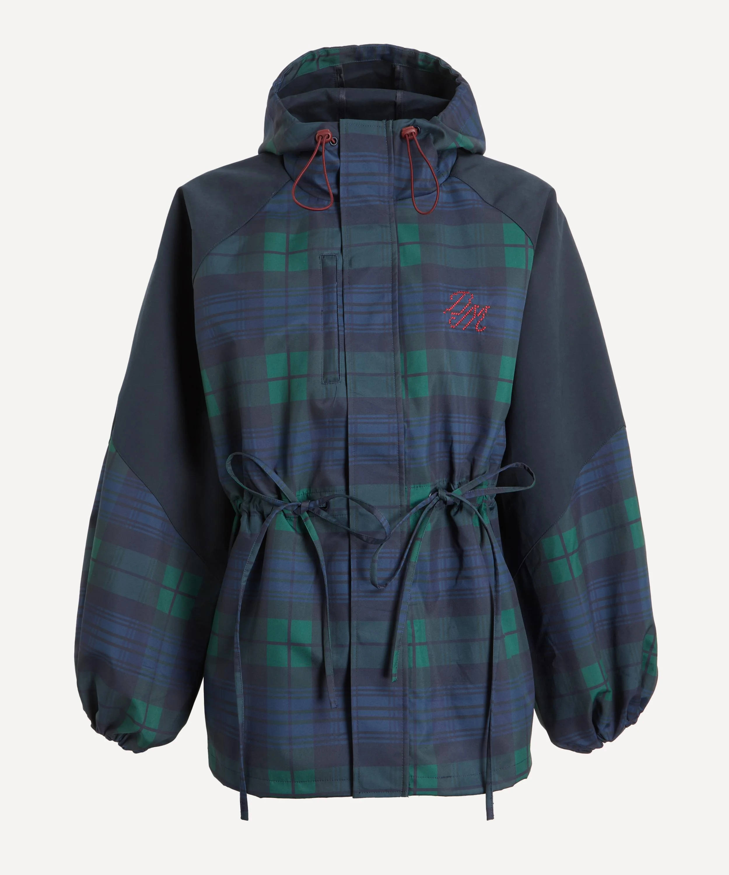 Liu Shower Proof Raincoat in Navy Check - 1