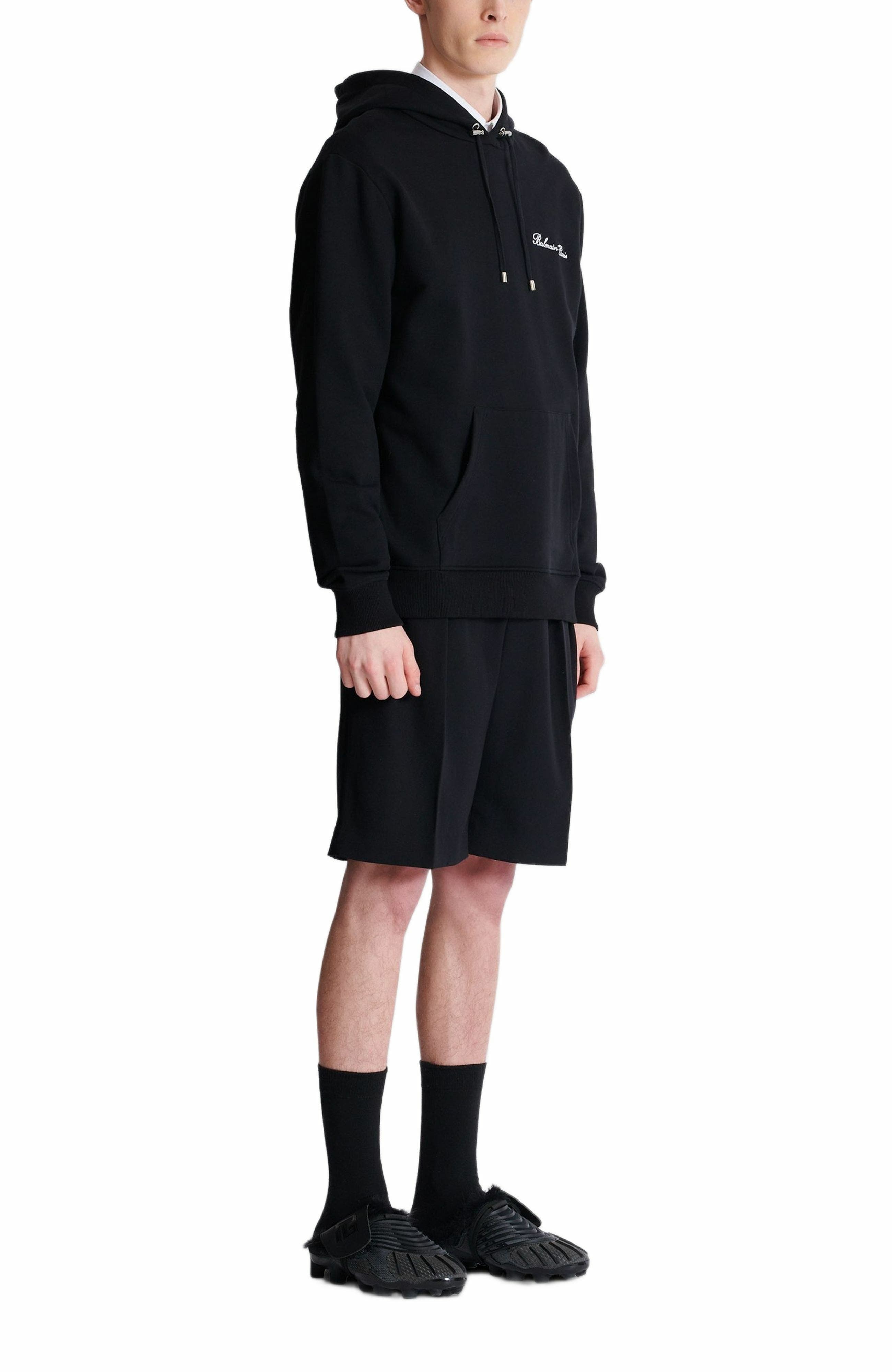 Balmain Signature hoodie in Black at Nordstrom - 1