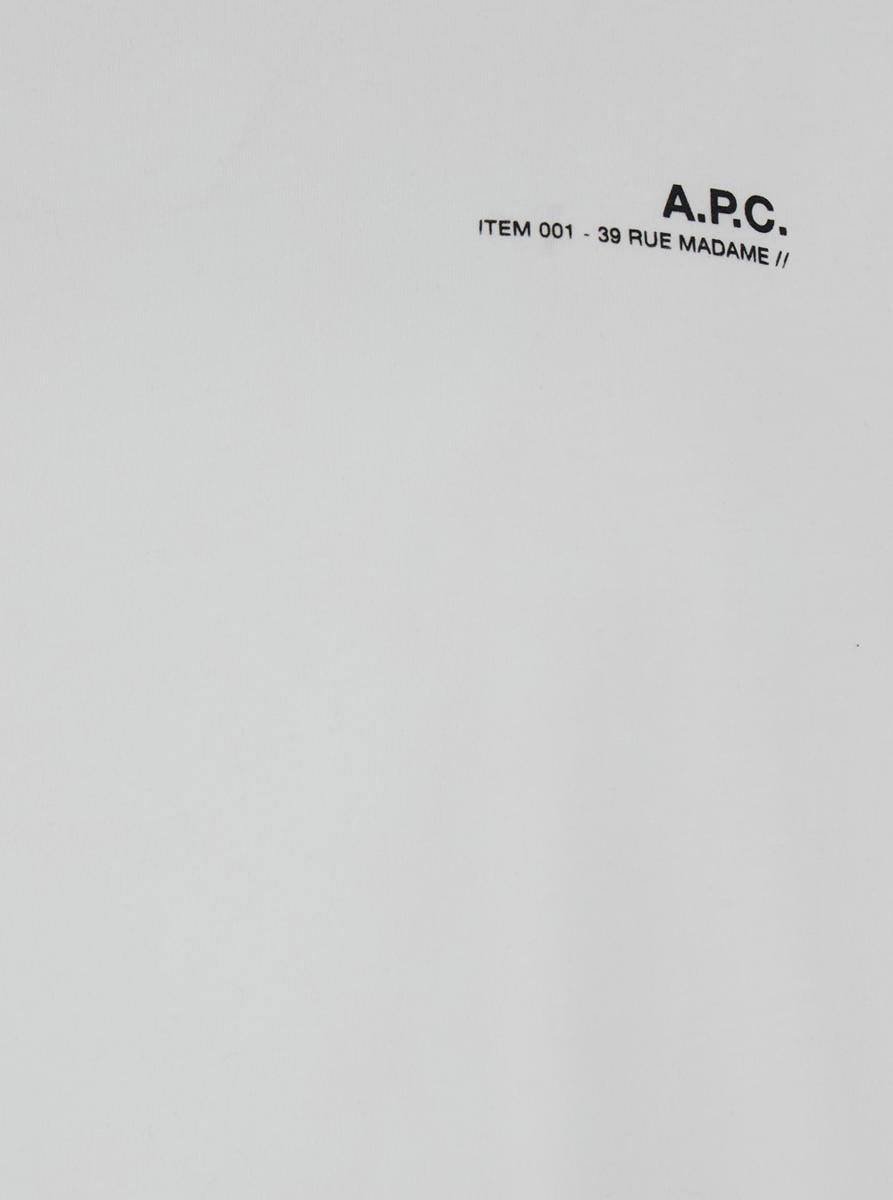 A.P.C. 'ITEM 001' WHITE T-SHIRT WITH LOGO PRINT IN COTTON MAN - 3