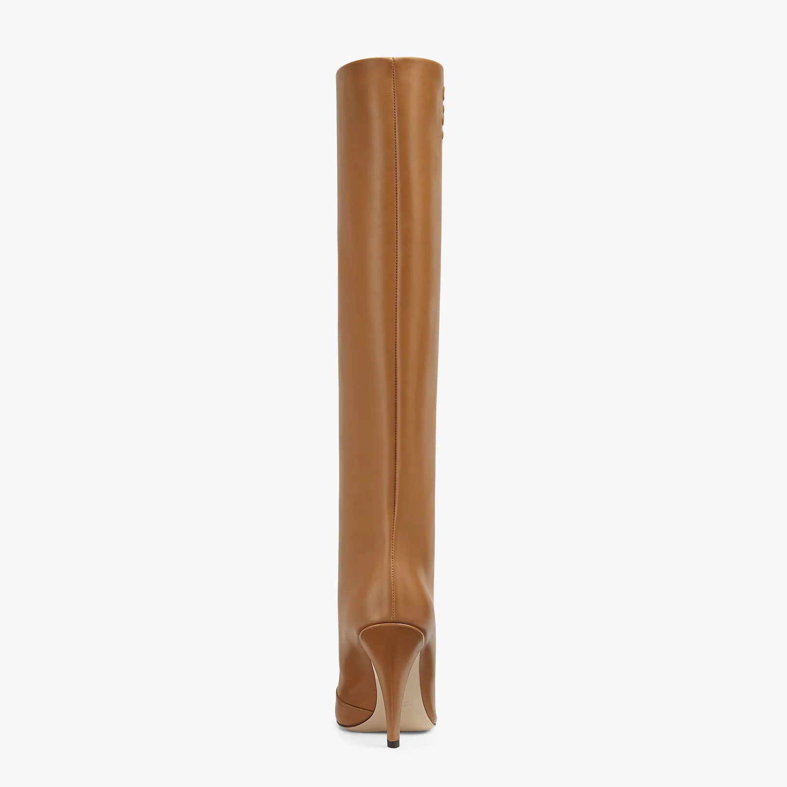 Beige leather high-heeled boots - 3