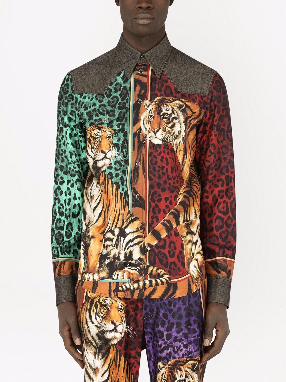 animal-print long-sleeve shirt - 3