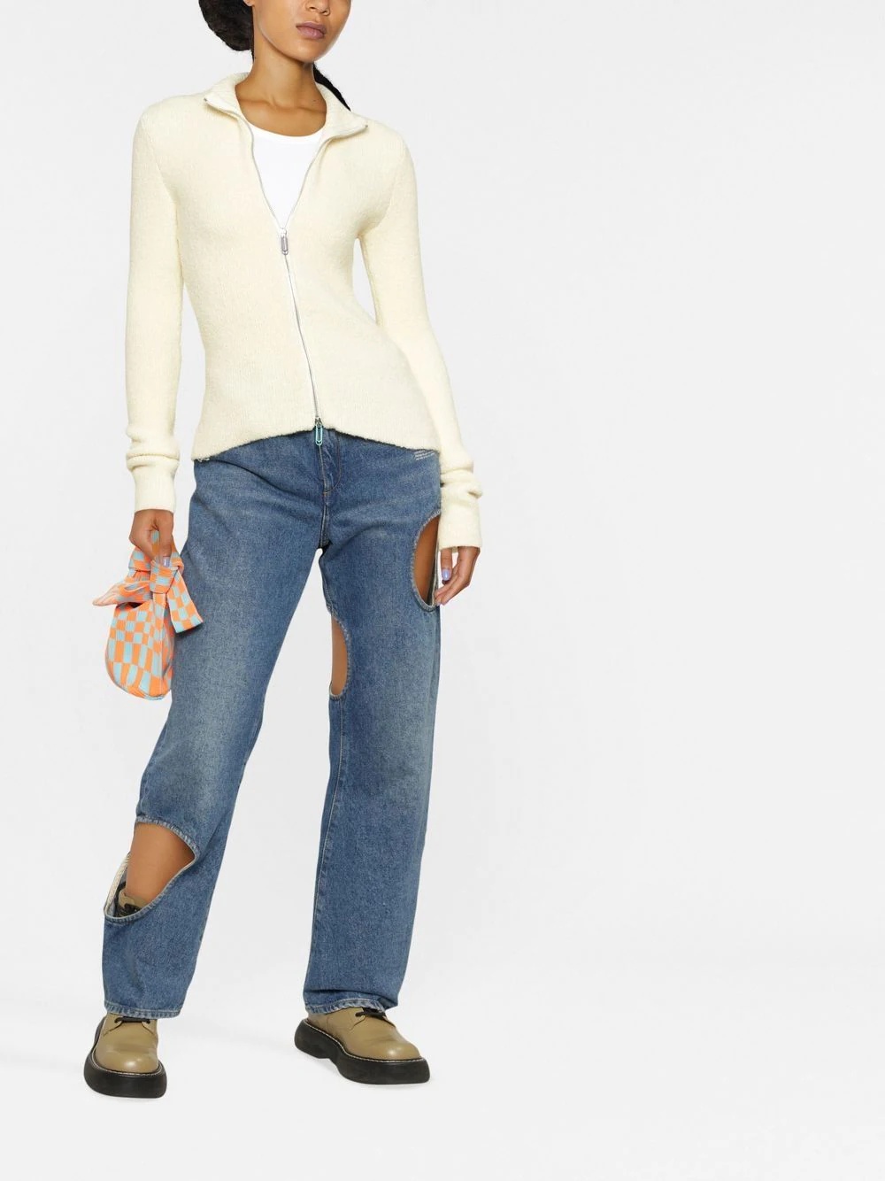 knitted zipped cardigan - 2