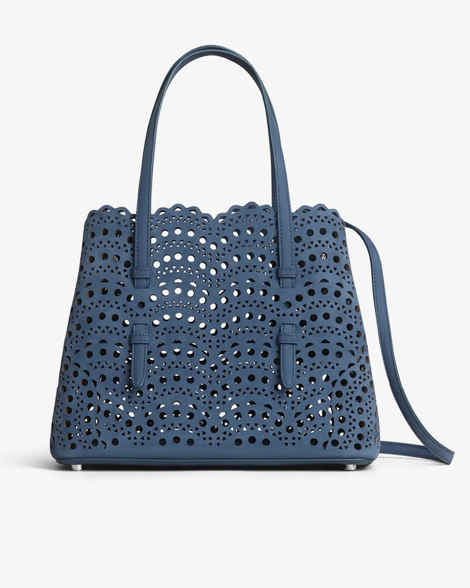 Mina 25 blue suede tote bag - 1