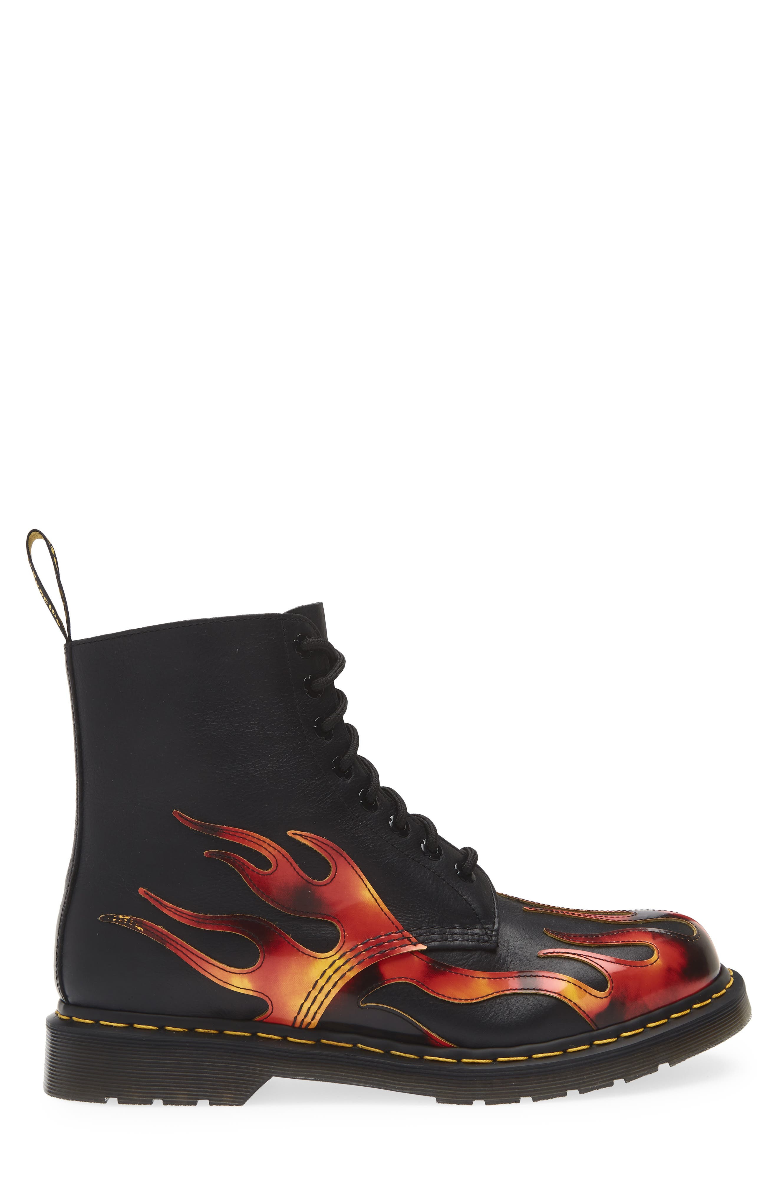 Dr. Martens 1460 Pascal Flame Boot in Black /Vibrant Red at Nordstrom - 3