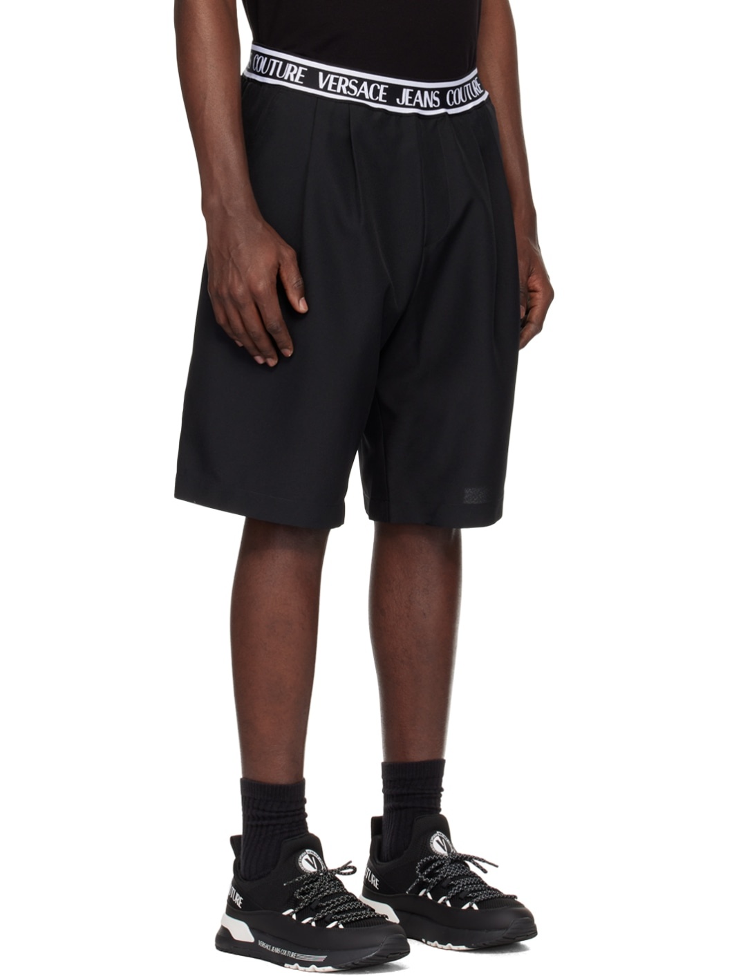 Black Jacquard Shorts - 2