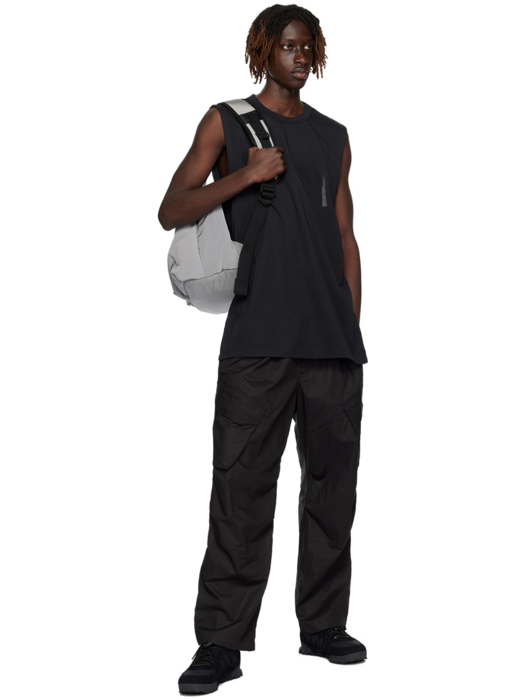 Black Loose Cargo Pants - 4