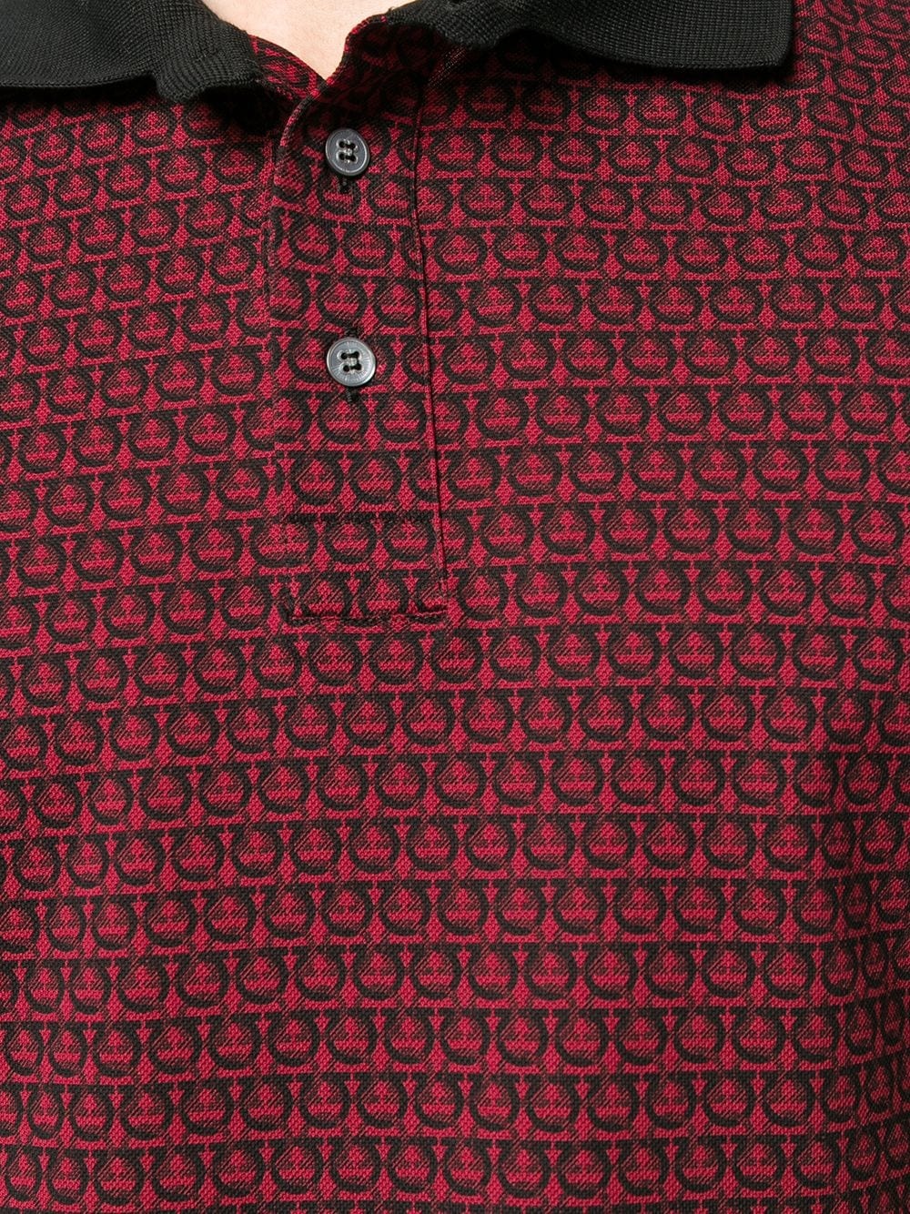 all-over Gancini print polo - 5