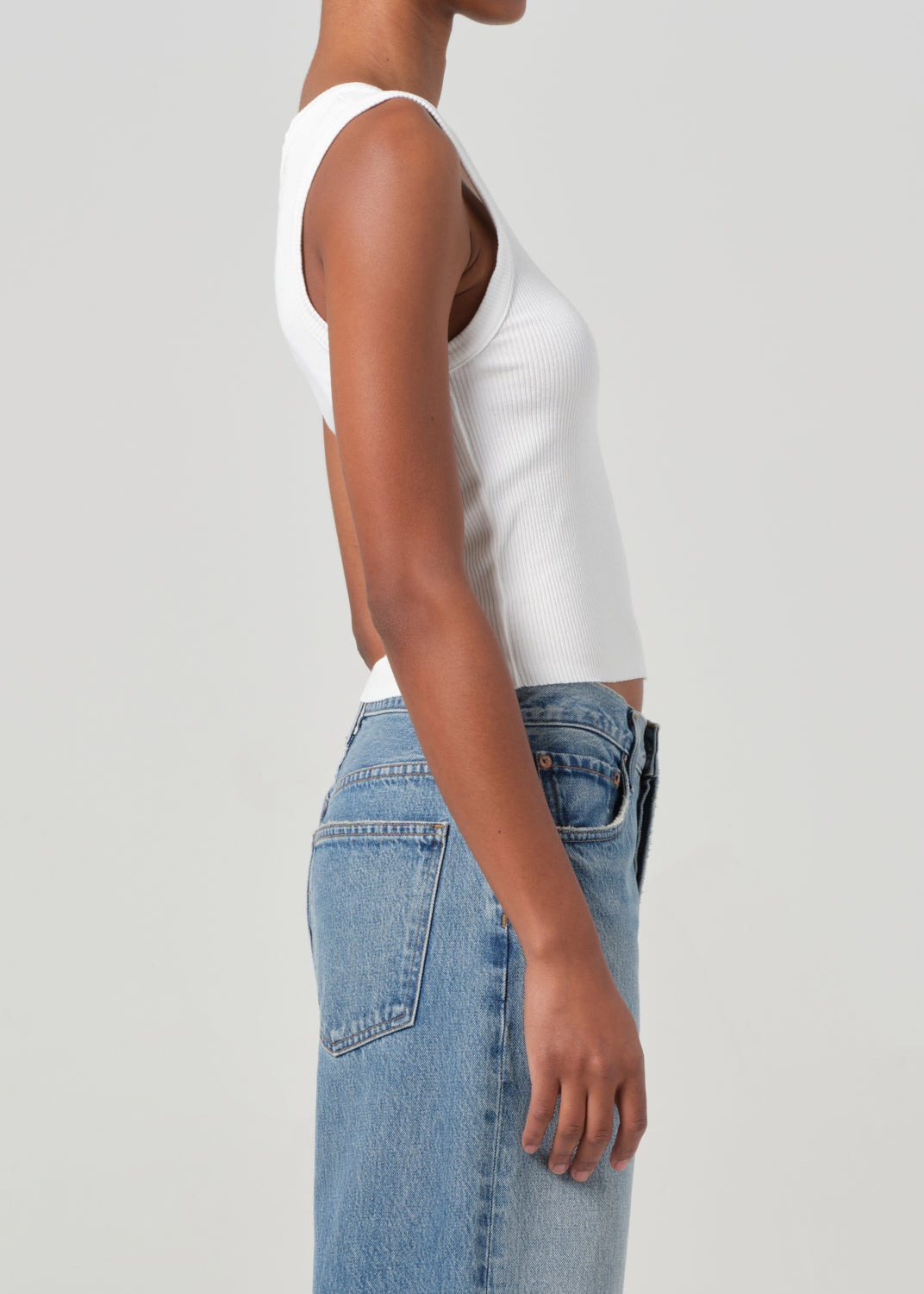 SHRUNKEN POPPY TANK IN WHITE - 4