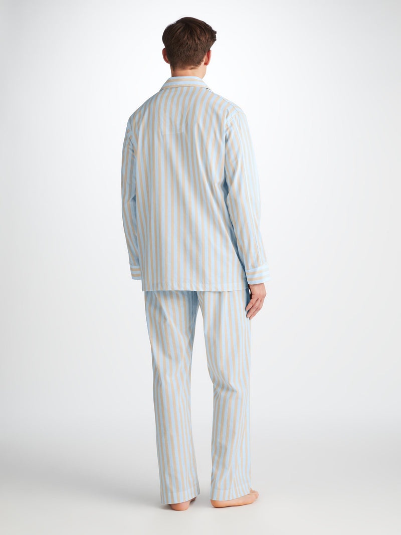 Men's Classic Fit Pajamas Amalfi 20 Cotton Batiste Blue - 4