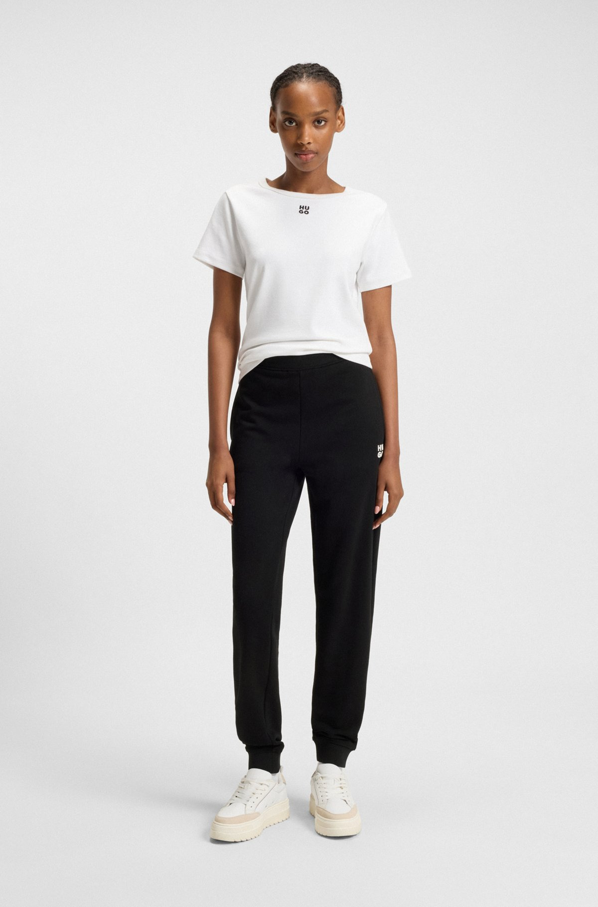 COTTON-TERRY TRACKSUIT BOTTOMS WITH STACKED LOGO - 3