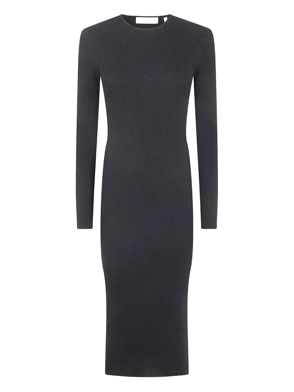 Womens Rib Long Sleeve Dress - 1