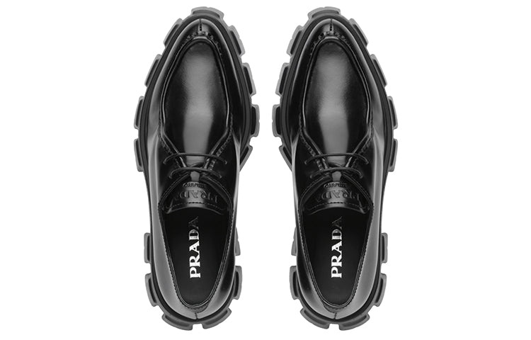 (WMNS) PRADA Monolith Pattern Calf Pointy Derby Shoes 'Black' 1E719M_055_F0002_F_055 - 3