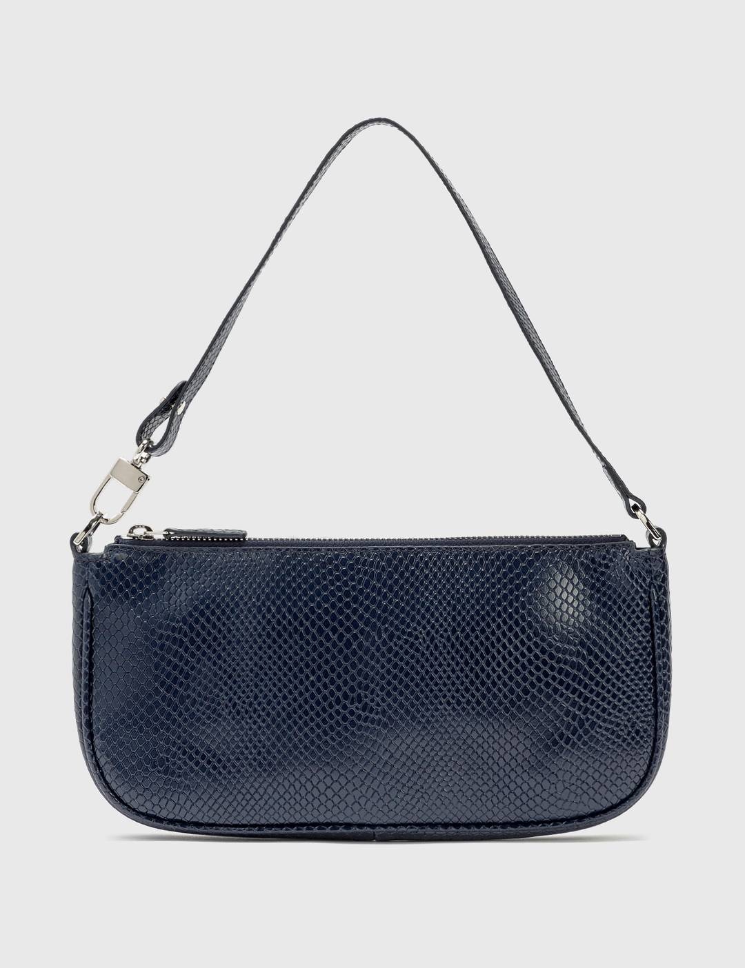 Rachel Deep Blue Snake Print Leather Bag - 2