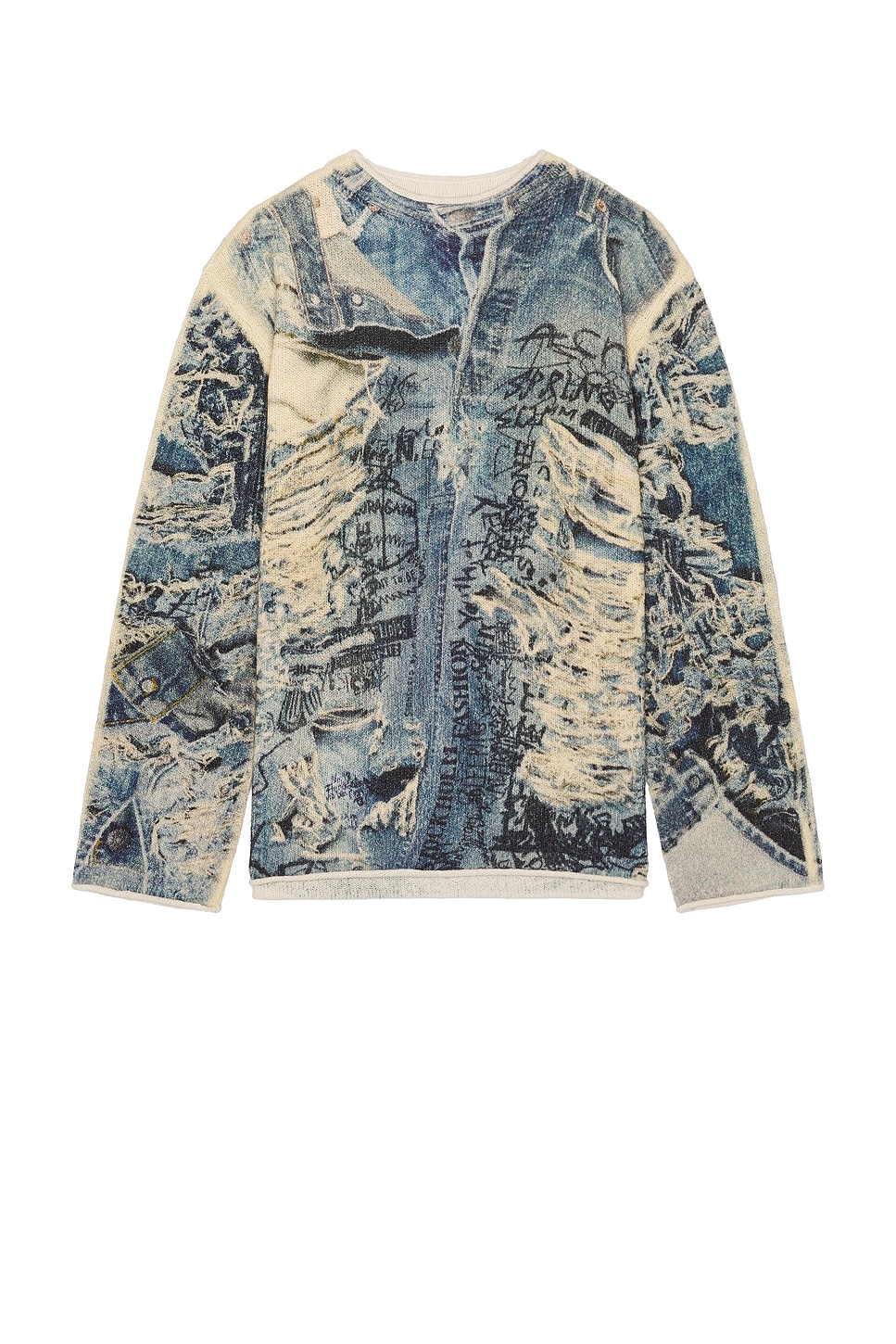 Karvian Trompe Loeil Denim Sweater - 1