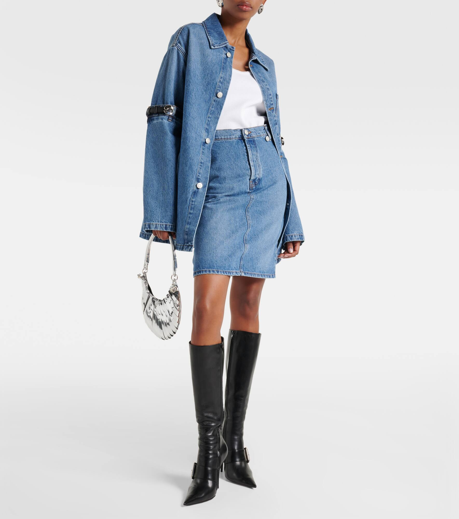 Denim pencil skirt - 2