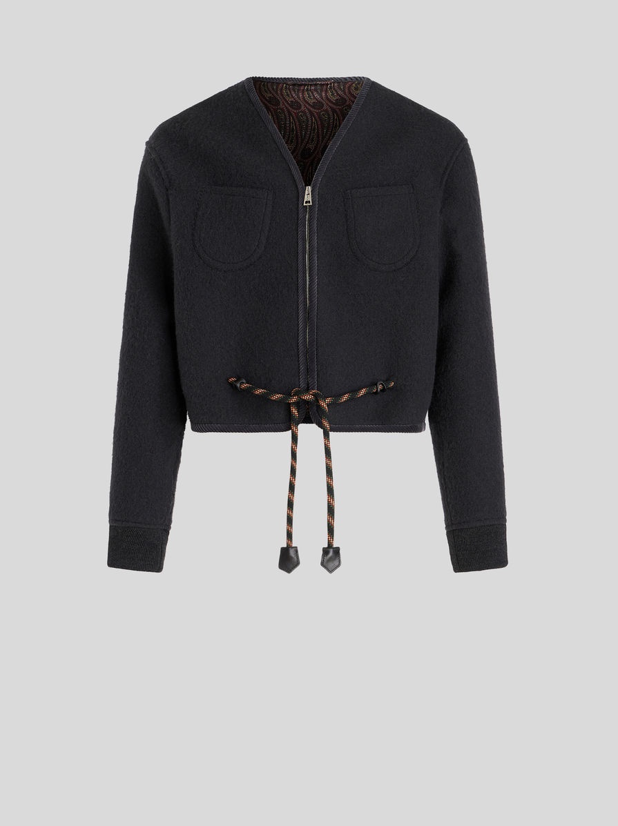 WOOL CLOTH JACKET WITH DRAWSTRING - 1