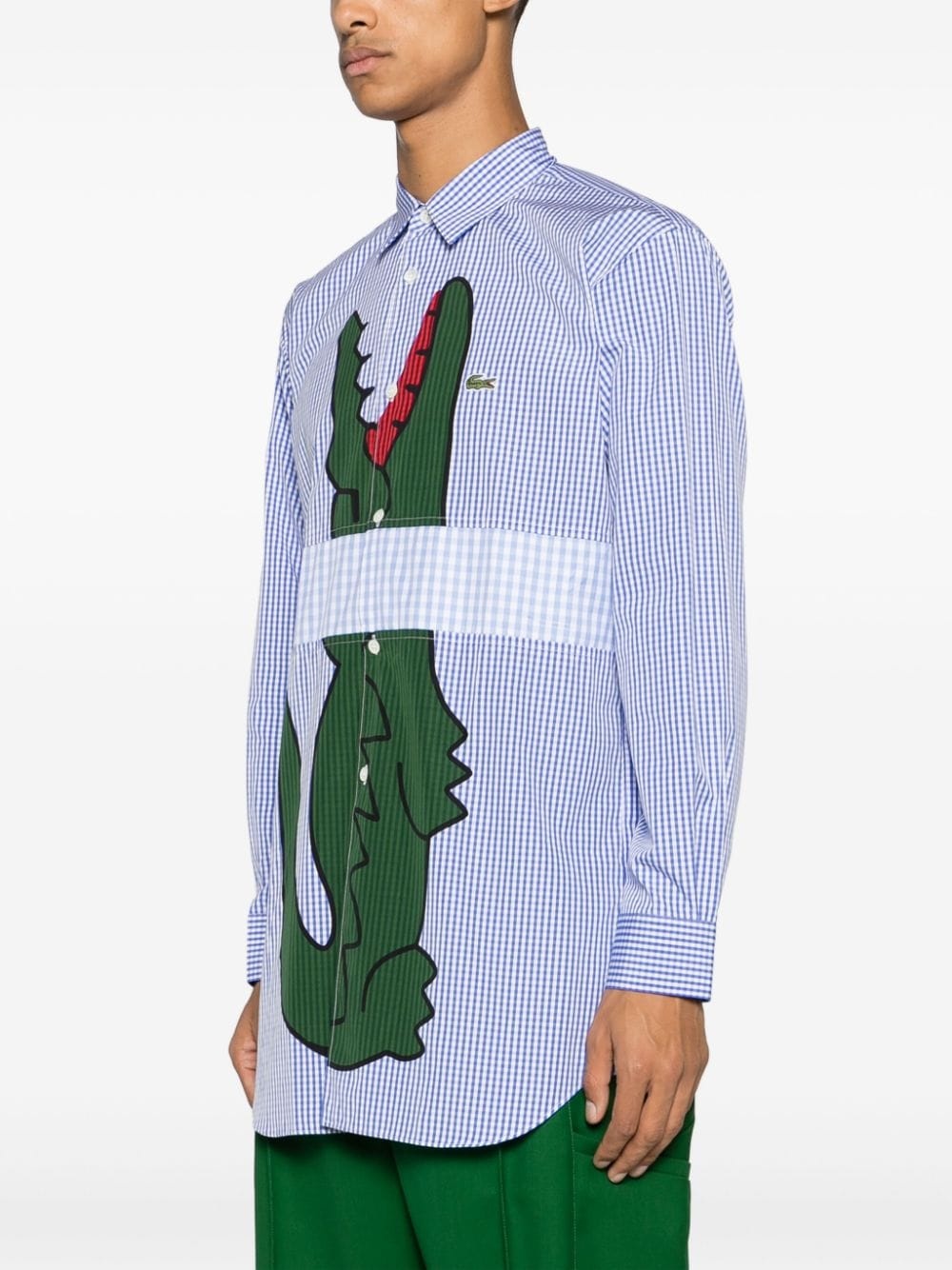 x Lacoste logo-print checked shirt - 3