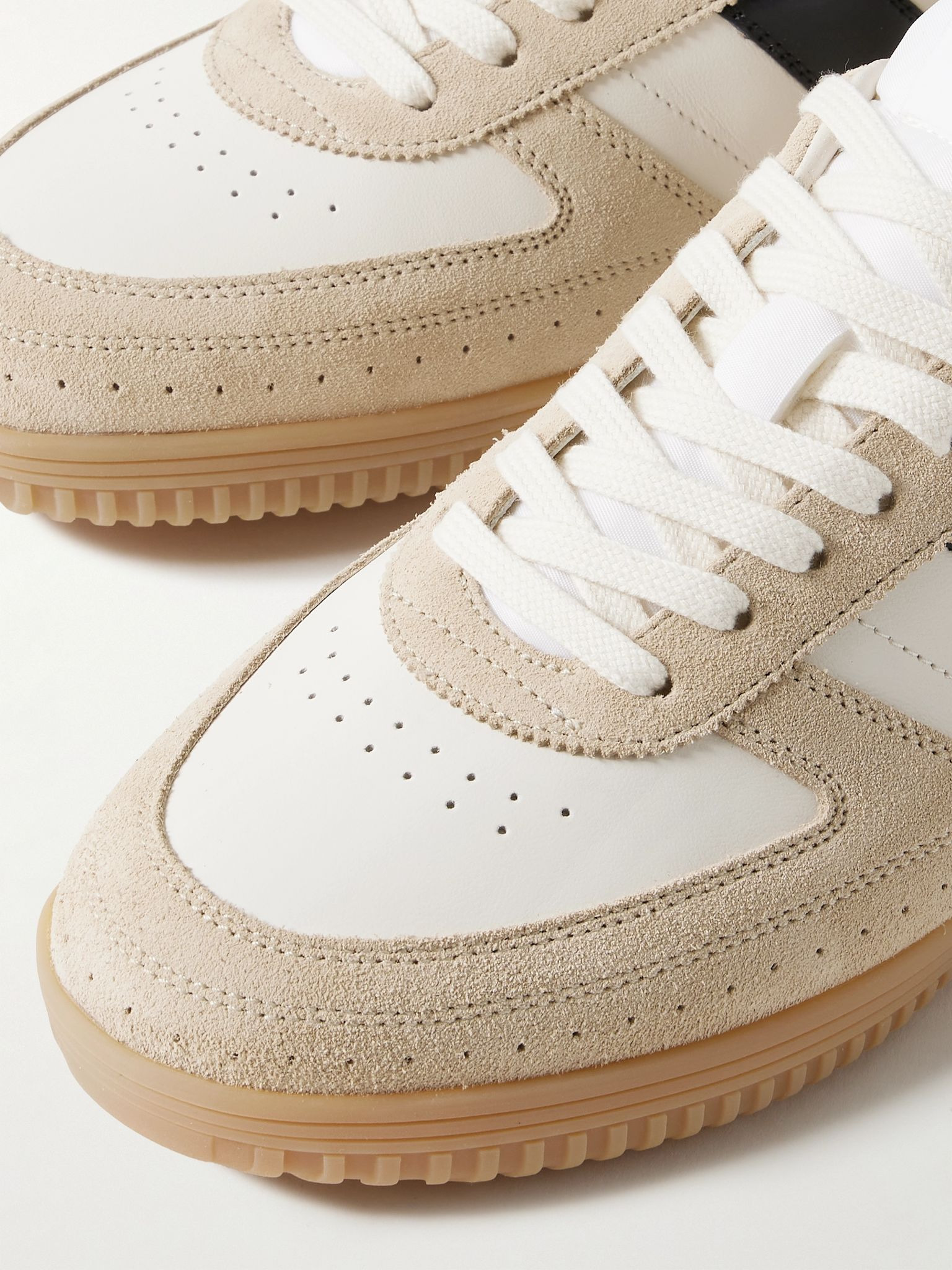 Terence Leather and Suede Sneakers Beige - 5