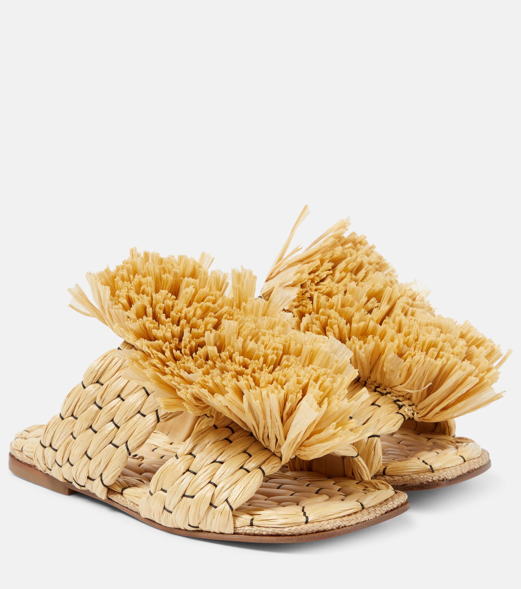 Raffia espadrille slides - 1