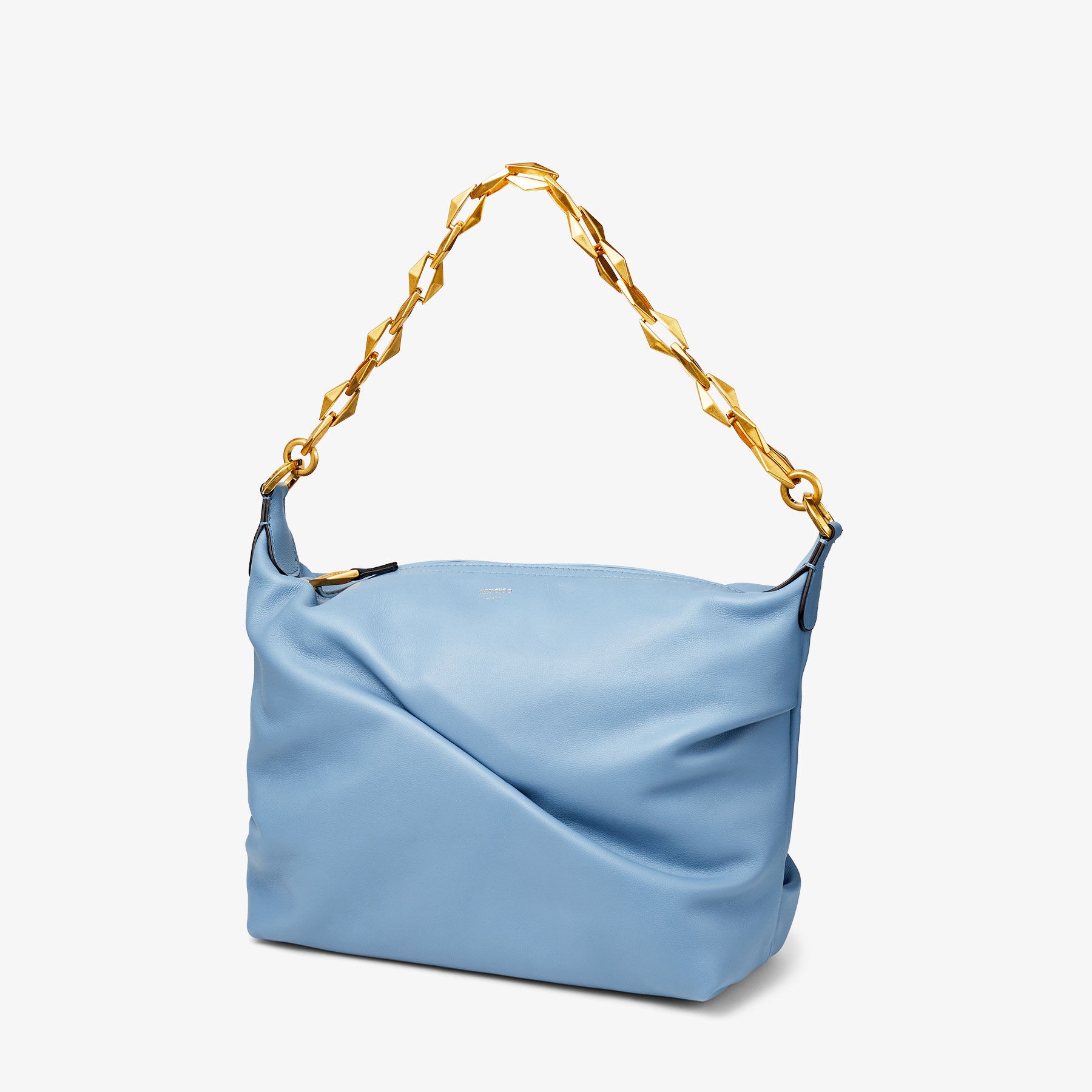 Diamond Soft Hobo S
Smoky Blue Soft Calf Leather Hobo Bag with Chain Strap - 6
