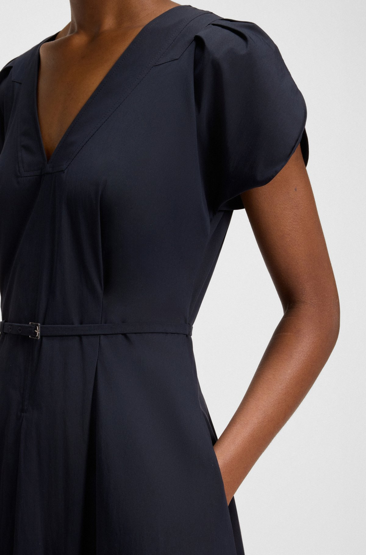 DRESS WITH BUCKLED BELT - 6