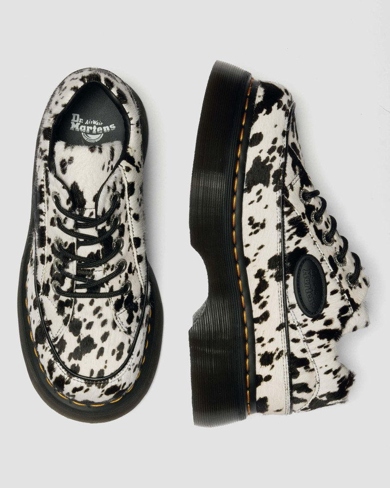Dr. Martens BUZZ 5-Eye Dalmatian Hair On Leather Shoes outlook