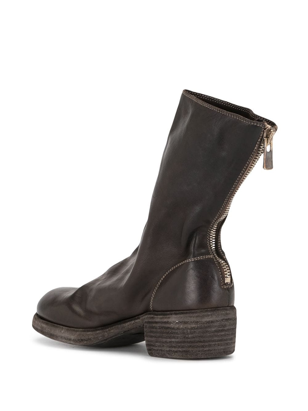 zip-up leather ankle boots - 3