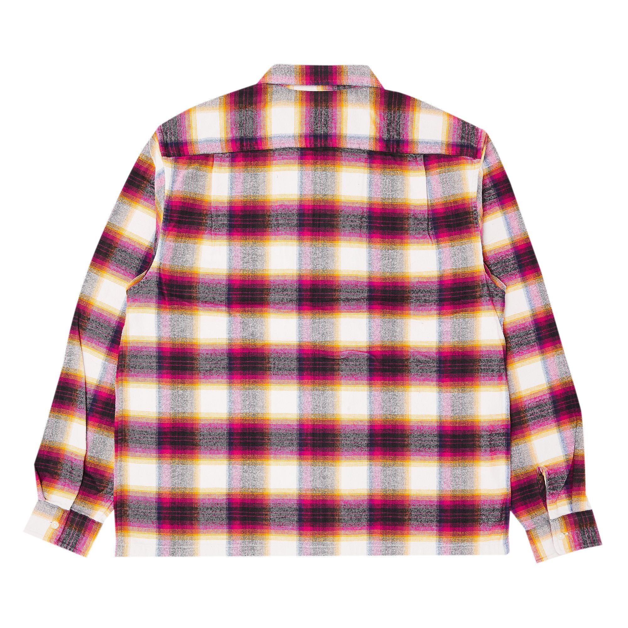 Supreme Shadow Plaid Flannel Zip Up Shirt 'White' - 2