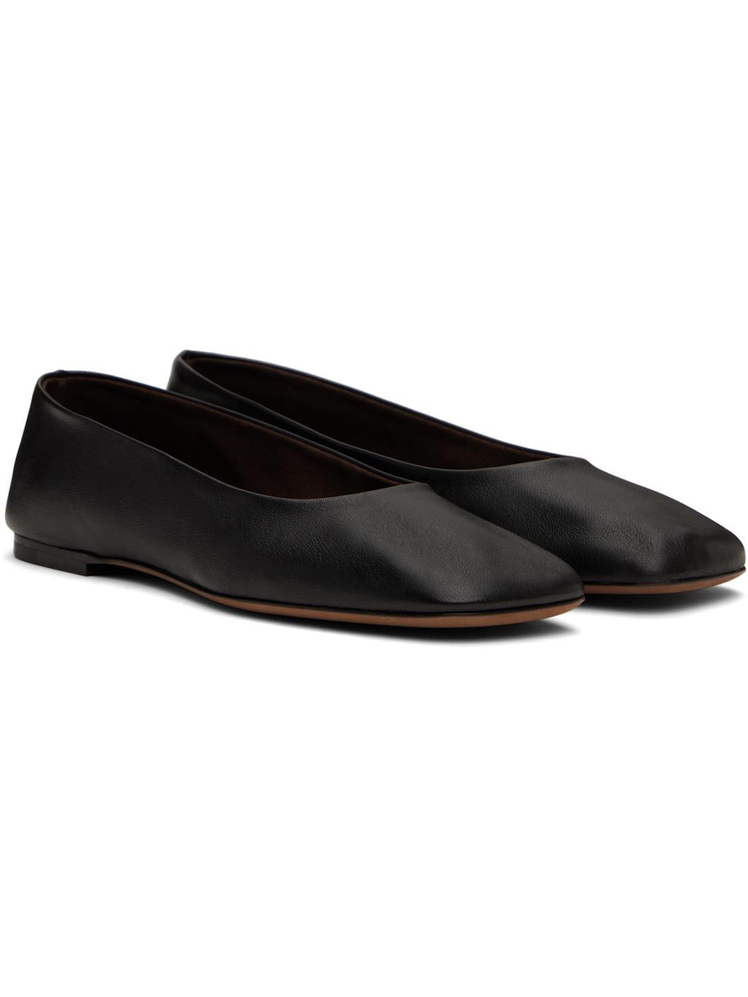 Black Square Ballerina Flats - 4