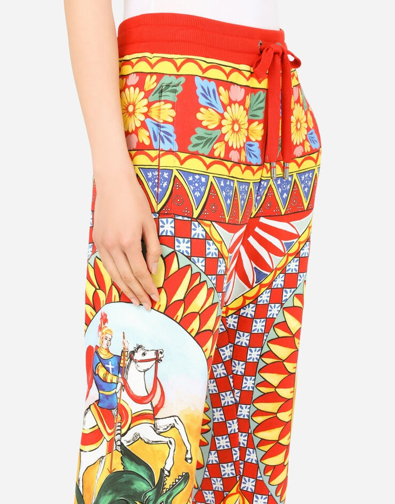 Carretto-print jersey jogging pants 4
