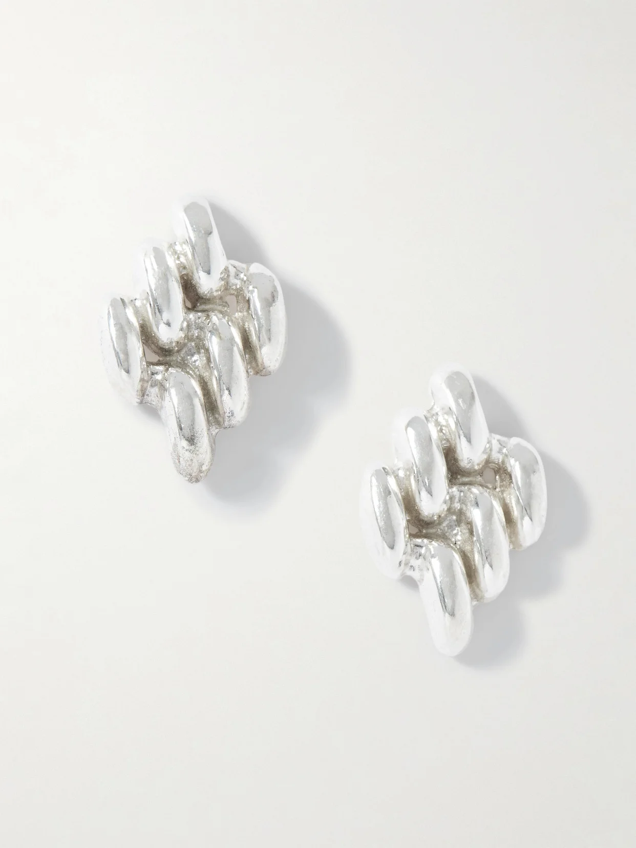 Mini Chain Link Sterling Silver Earrings - 1