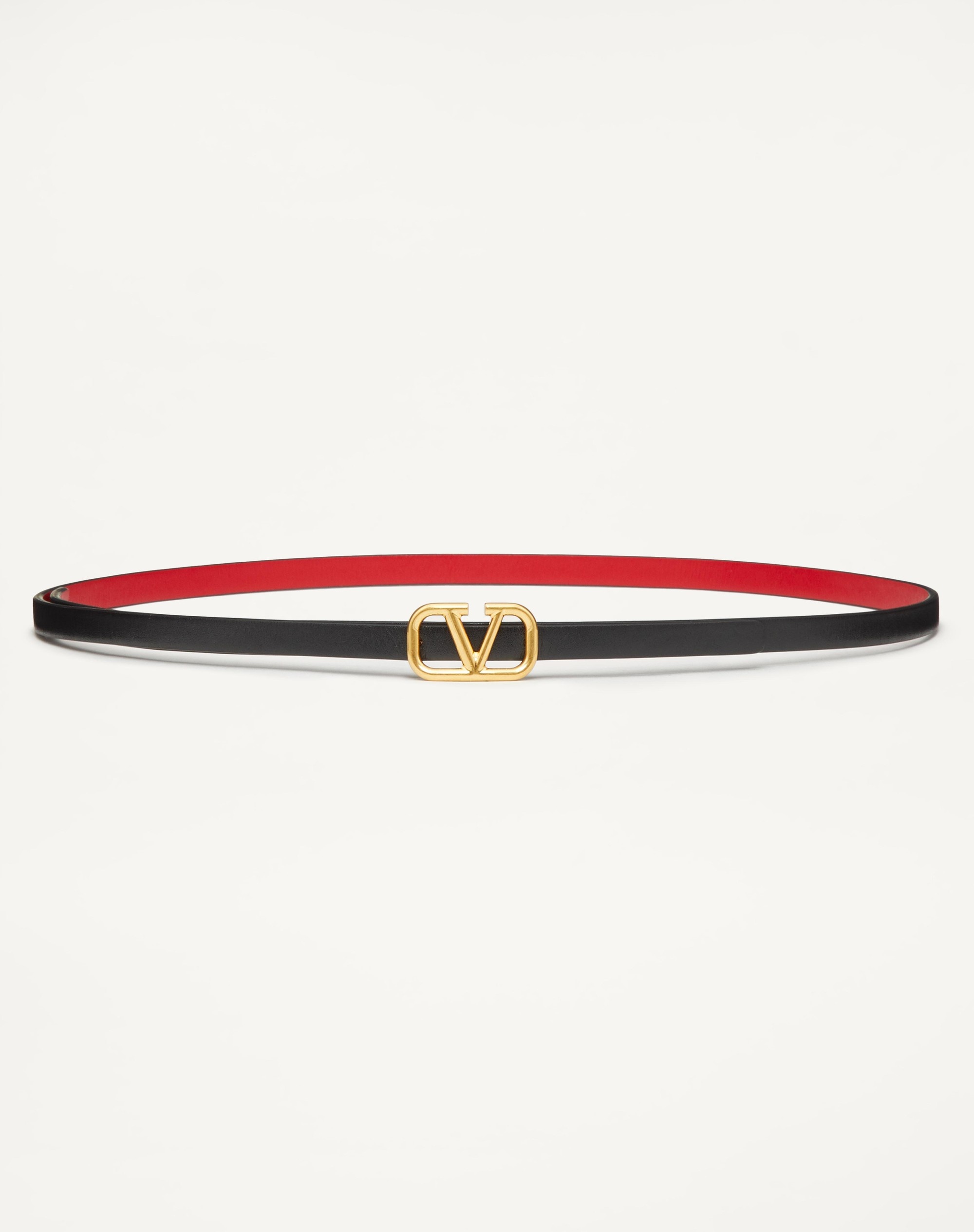 REVERSIBLE VLOGO SIGNATURE BELT IN GLOSSY CALFSKIN 8MM - 1
