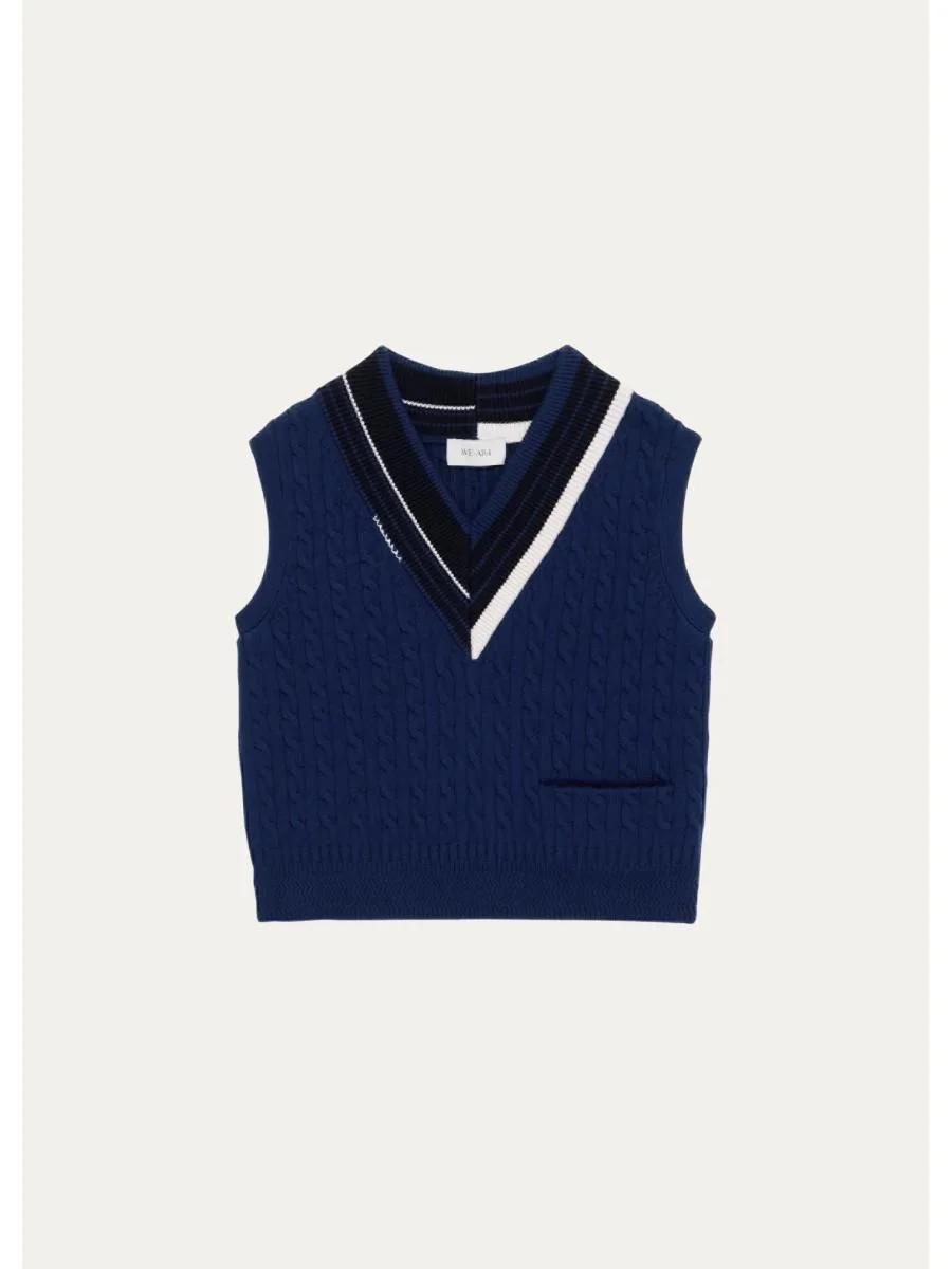 The Retro Cable-Knit Wool Vest - 1
