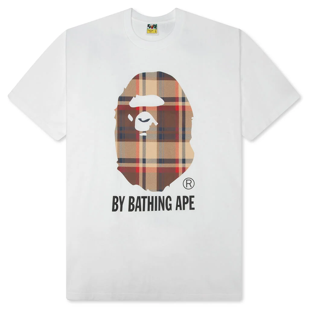 BAPE CHECK BY BATHING APE TEE - WHITE/RED - 1