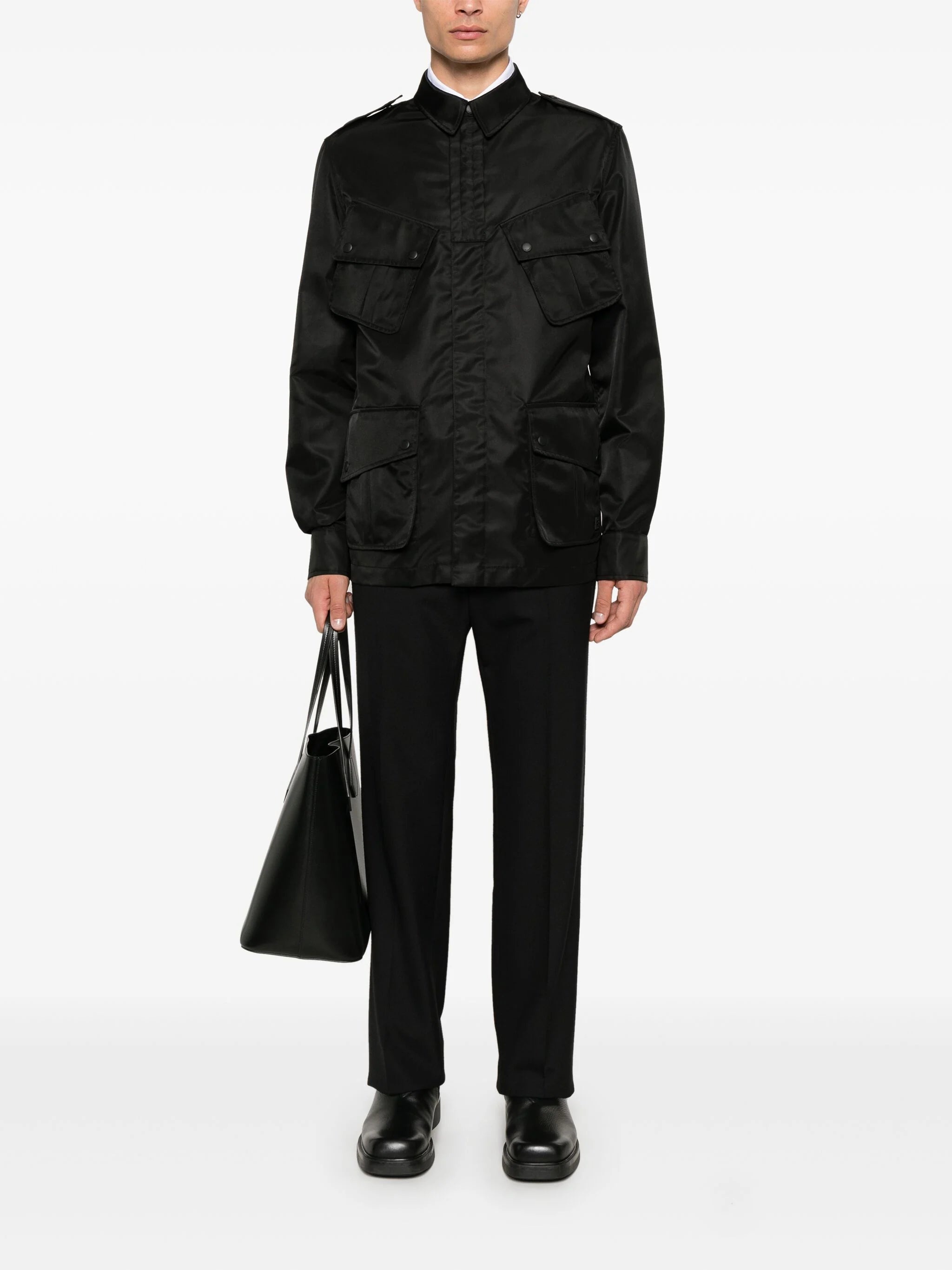 LOGO-APPLIQUÉ SHIRT JACKET - 2