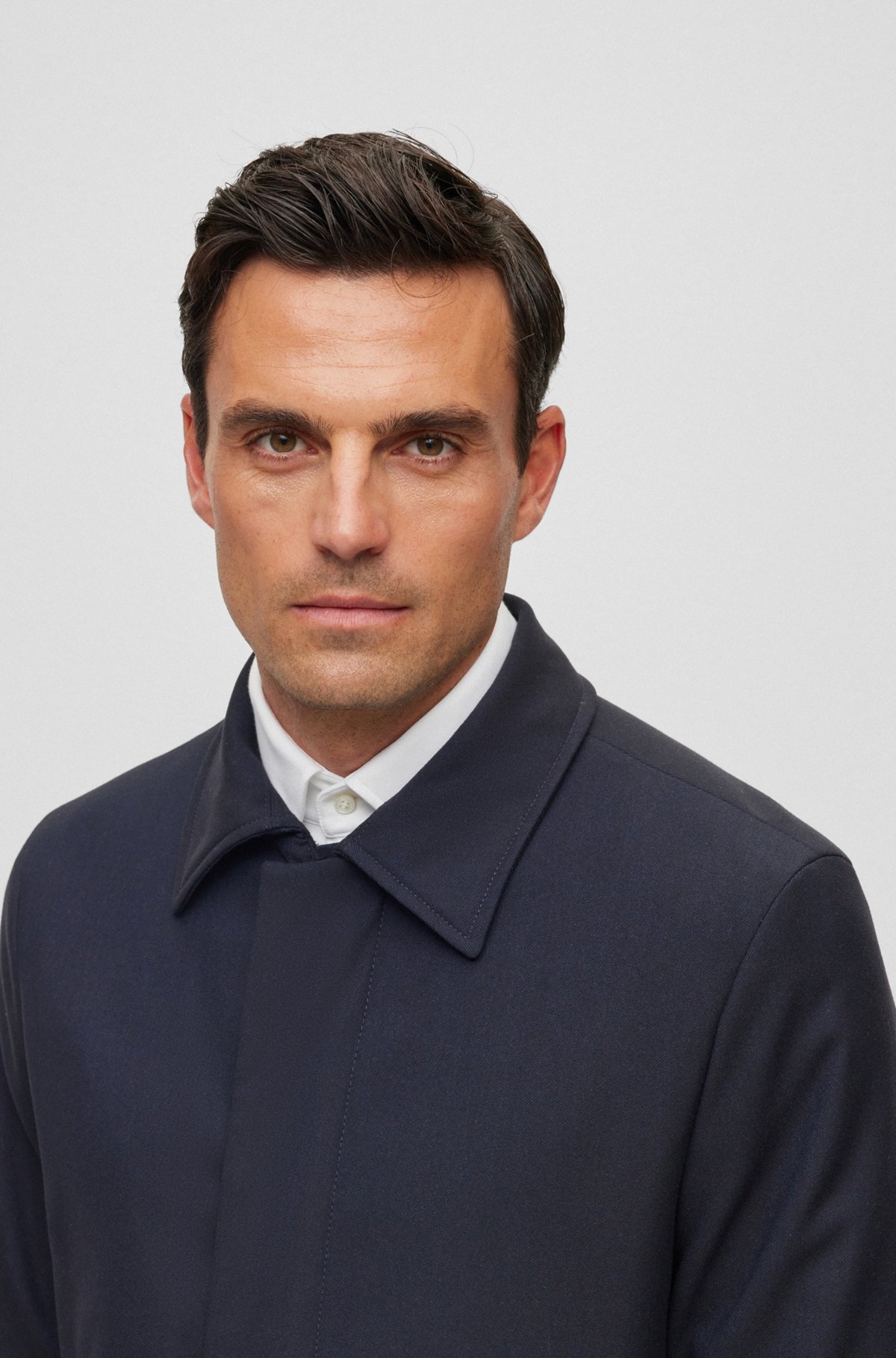 REGULAR-FIT COAT IN A RAIN-RESISTANT WOOL BLEND - 3