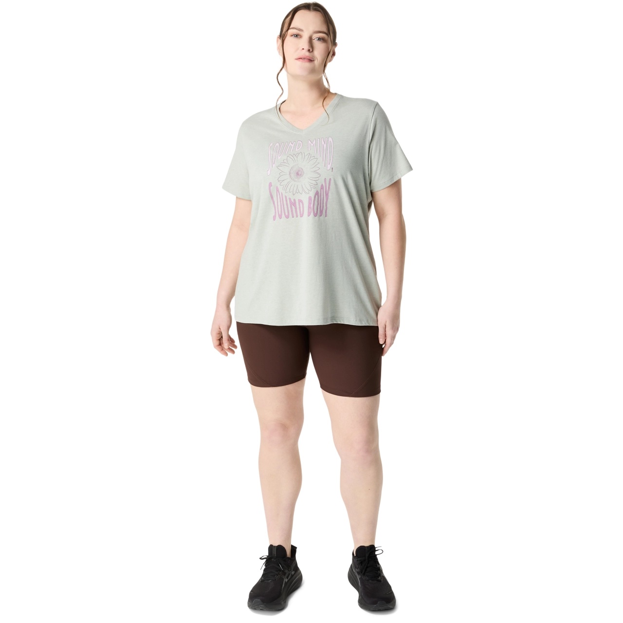 WOMEN'S SUNFLOWER SLOGAN V-NECK - 6