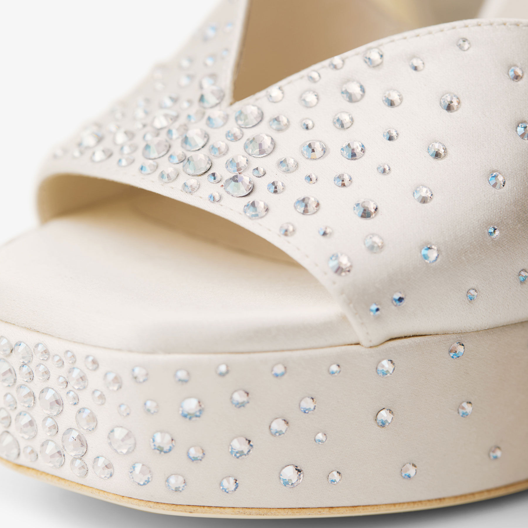 Karli Platform 125
Ivory Satin Crystal Platform Sandals - 4