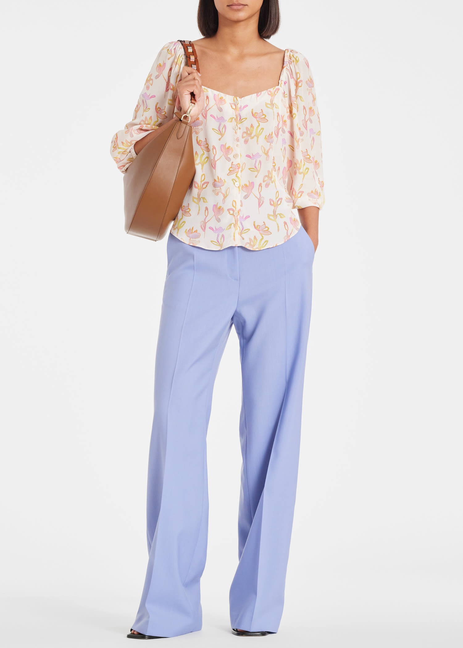 Ecru 'Oleander' Square Neck Top - 5