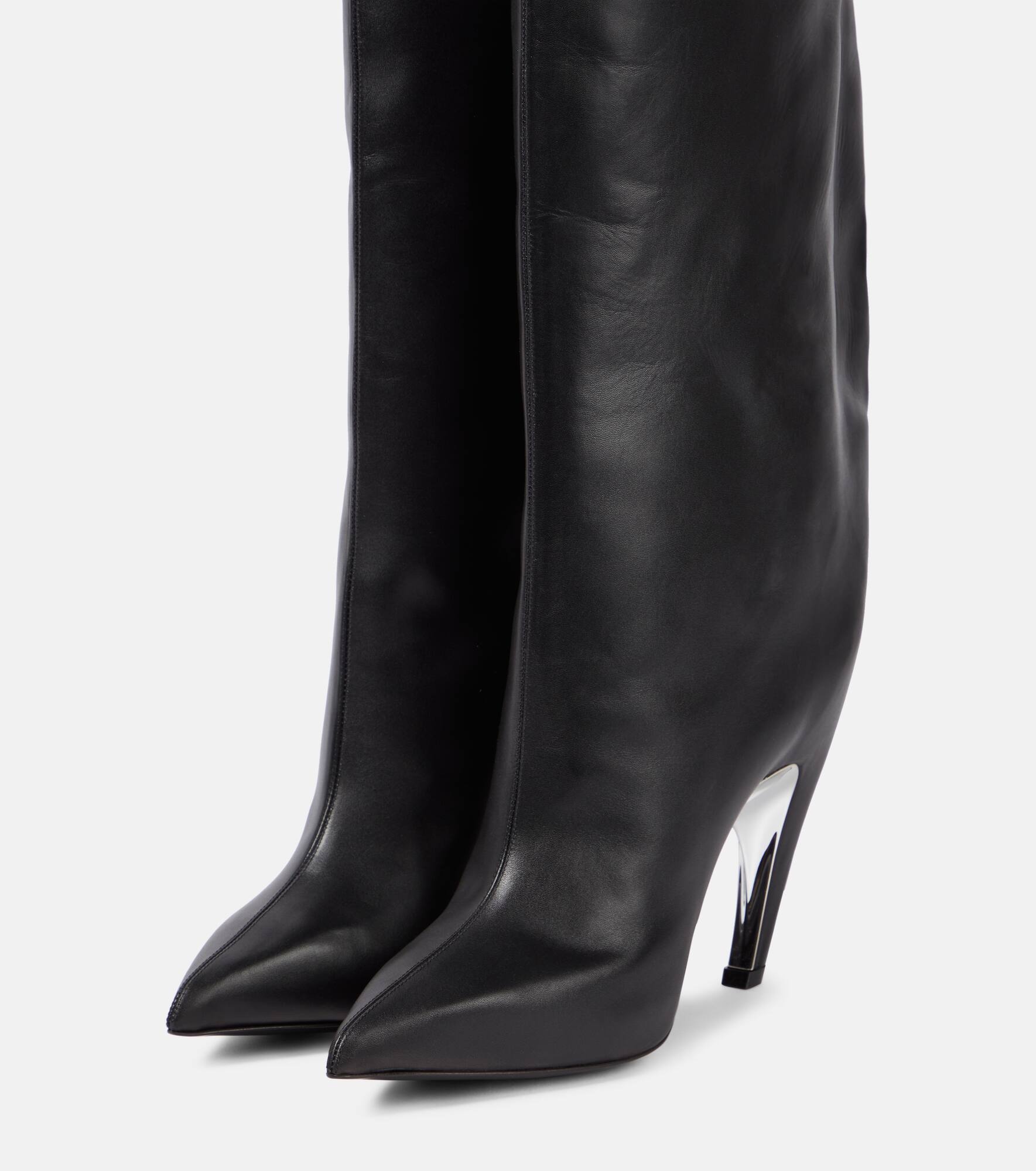 Leather knee-high boots - 5