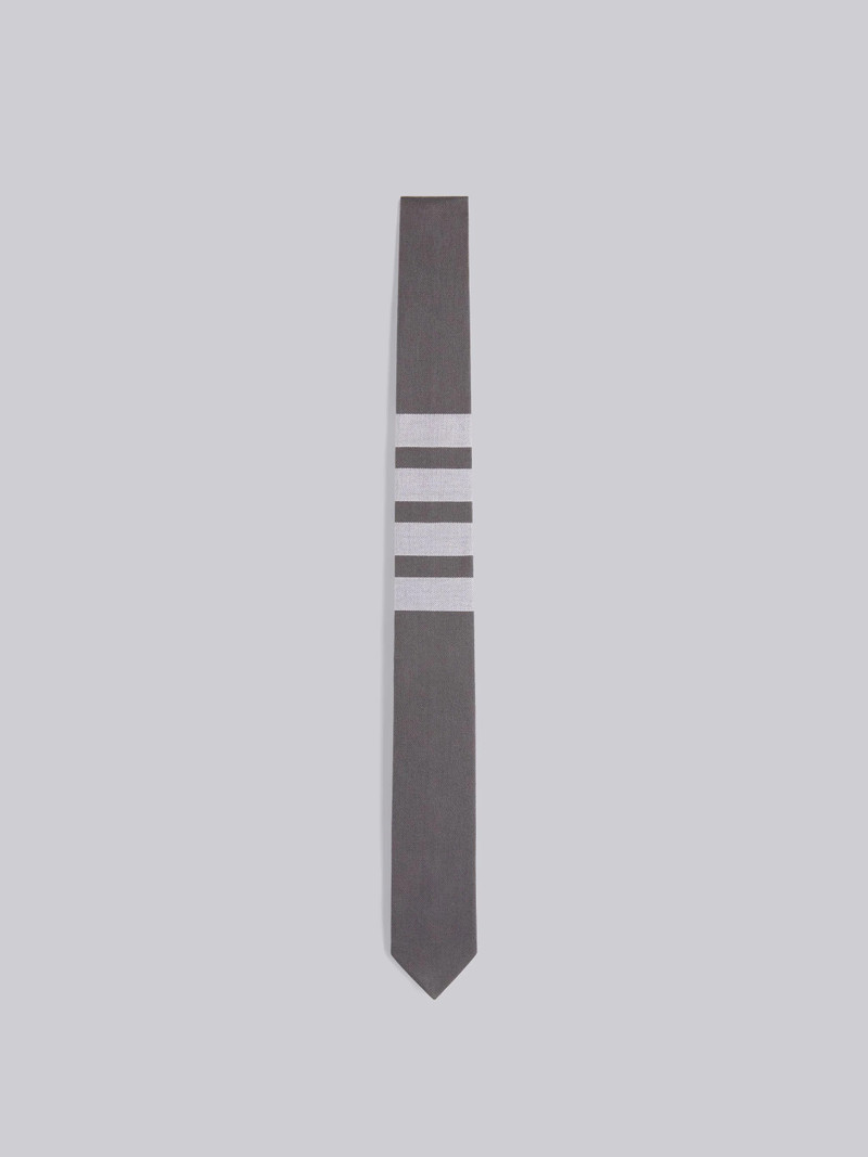 Medium Grey Cotton Suiting Engineered 4-Bar Tie 1