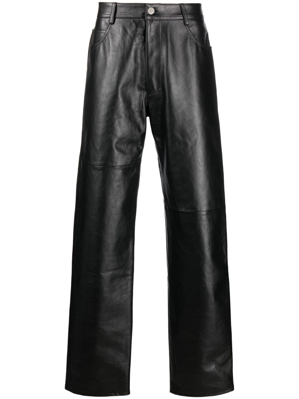 loose-fit leather trousers - 1