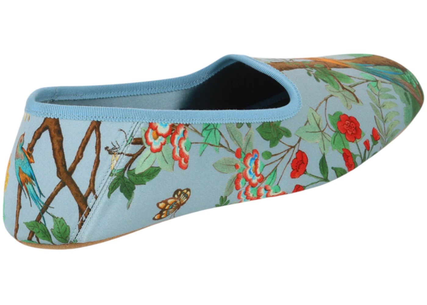 Gucci Satin Voyage Tian Printed Slippers Blue - 3