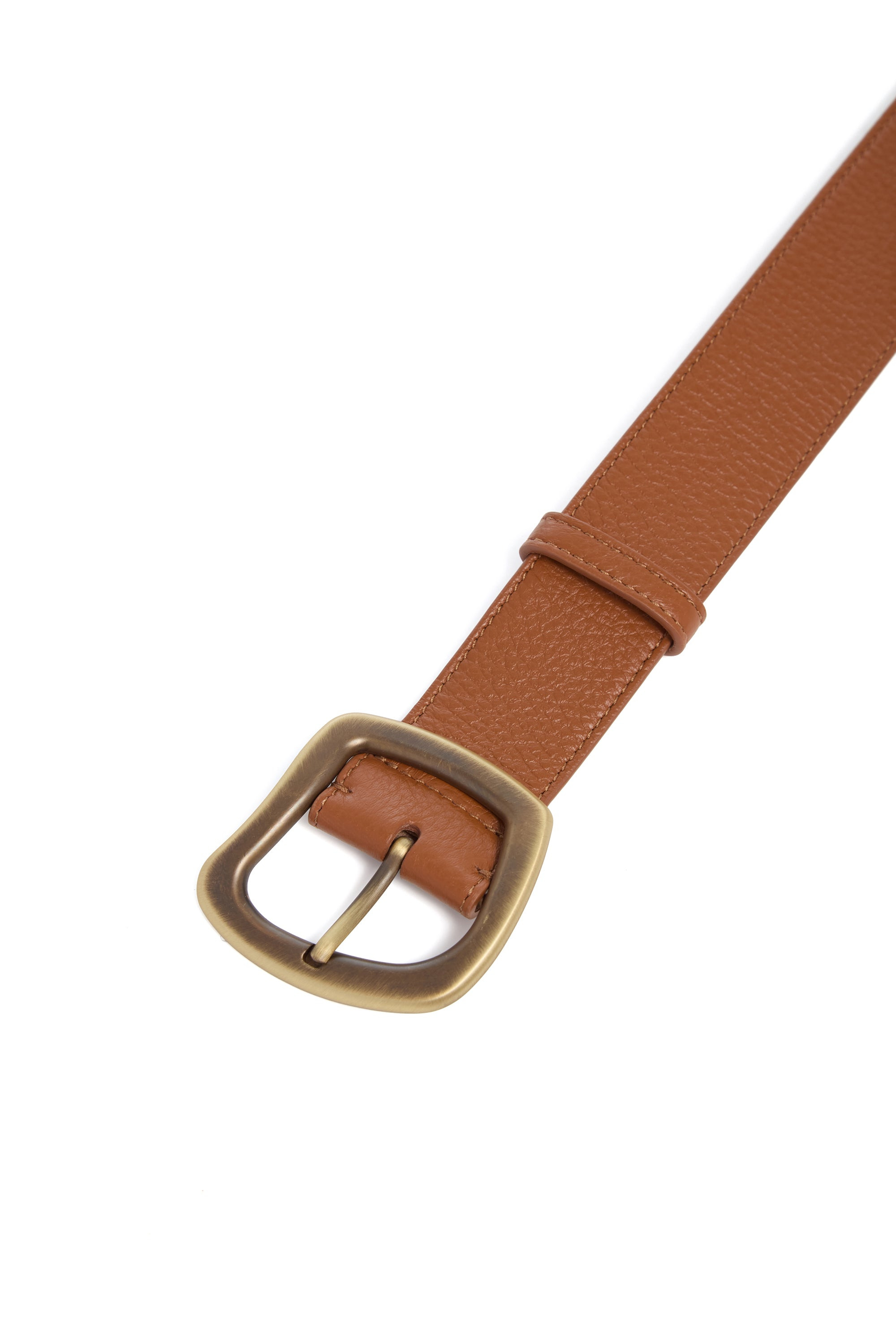 Medium Simone Belt in Cognac Textured Leather - 3