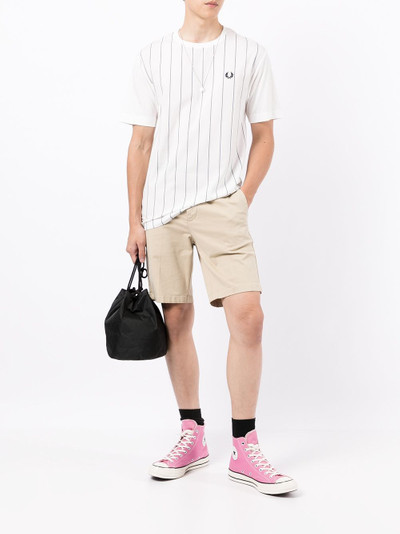 Fred Perry logo striped crew-neck T-shirt outlook