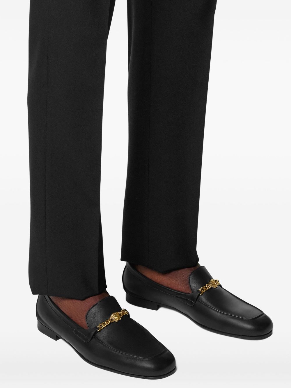 Medusa chain-detail loafers - 5